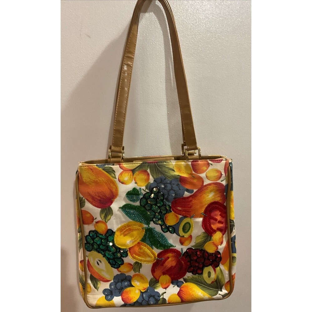 Prezzo Fruit Embroidered Purse Stylish Festive Casual Colorful Bright Statement